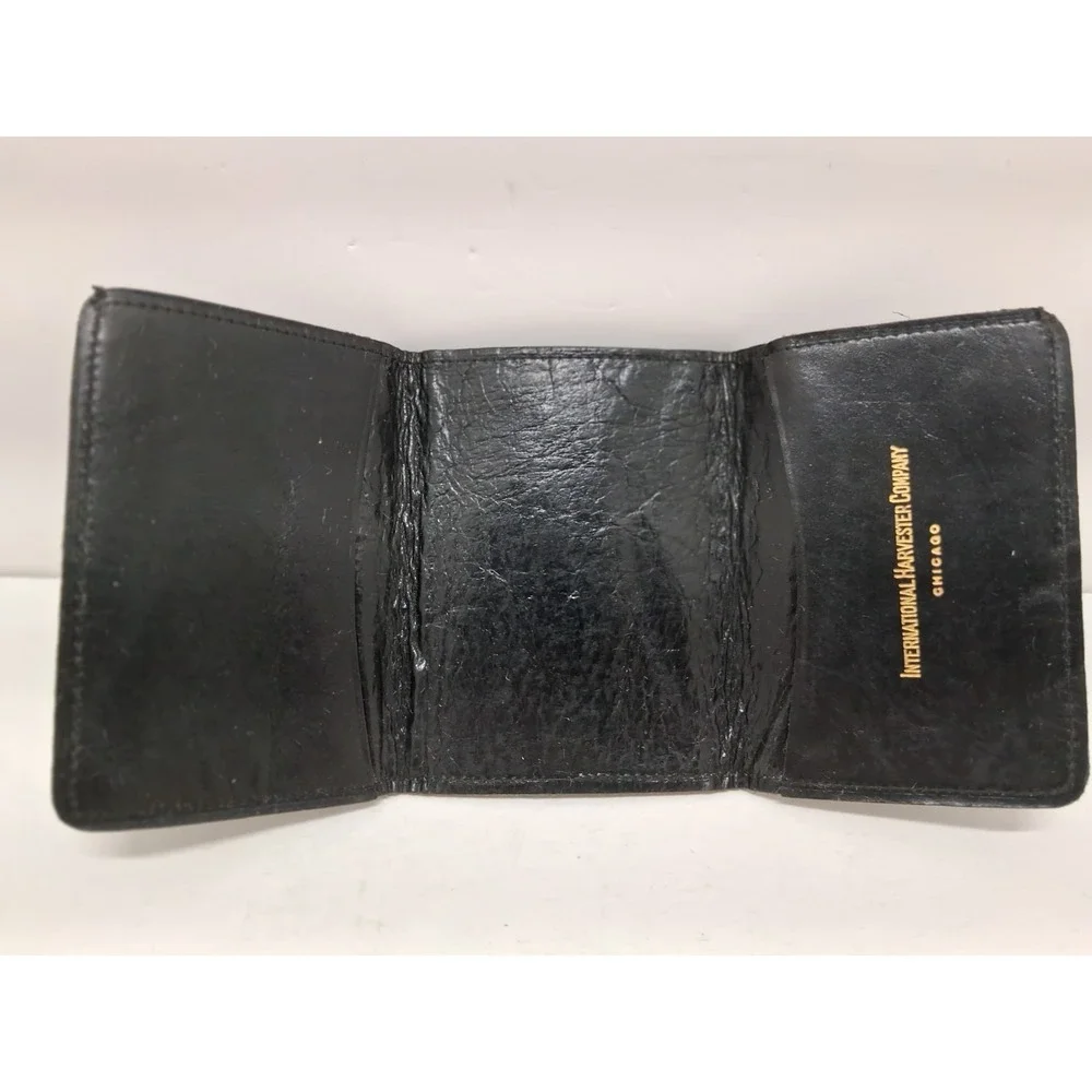International Harvester Company Mens Black Leather Wallet